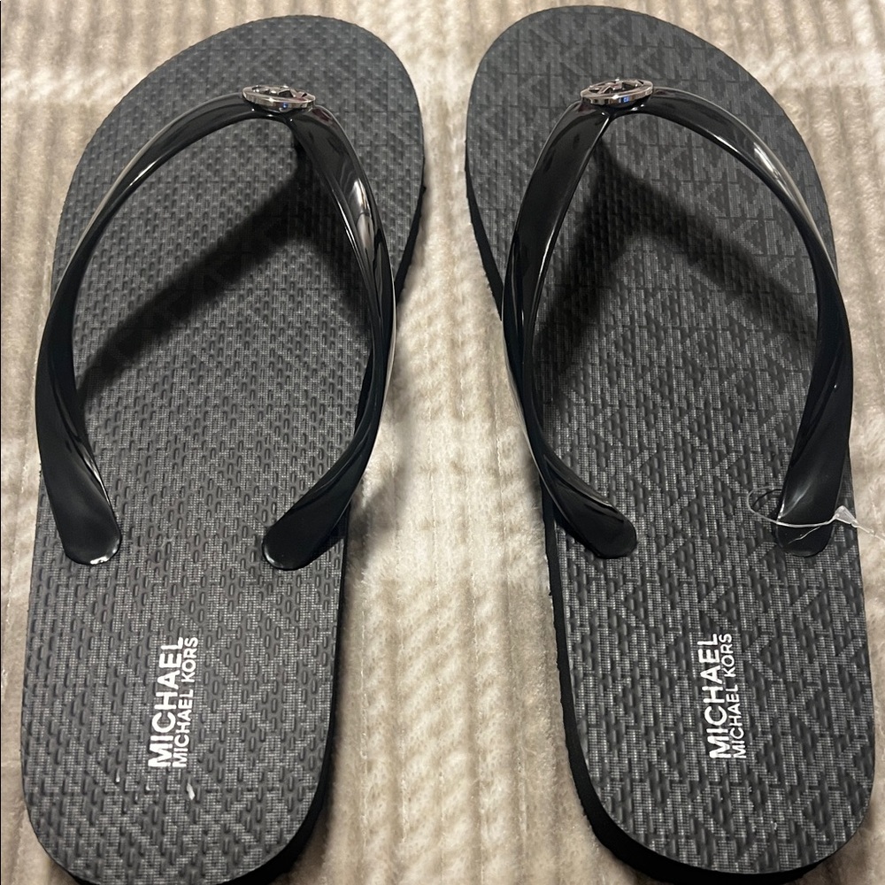 Michael Kors Glossy Black Sandals